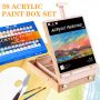 Professional Supplies 30 pcs acrylic Paint Set with 24 Paints and acrylic Brushes painting knives paint palette Acrylic pad