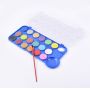Wholesale Art Watercolor Paint Set 18 Colors Plastic Box Solid Watercolor Cake Paint Set With 1 Brush