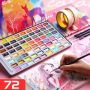 Best Selling Products 48/72 Colors set Sketcher' Pocket Solid Box Paint Artist Watercolour Paint with brush