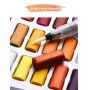 Professional 12/18/24/36 colors mixing palette canvas paint brush artist pocket metallic neon solid watercolor paint