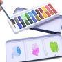 Professional 12 18 24 36 38 48 58colors fold solid watercolor paint set metallic solid watercolor paint with paint brush set