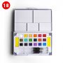 12/18/24/36/48/72/90 travel painting drawing pigment neon watercolor solid cube paints set with brush pen