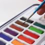 36 vivid Colors Pocket Tin Box Solid Metallic Neon Watercolor Brush paint set for kids
