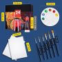 basic acrylic paints non-toxic art acrylic paints 12ml 24 acrylic paint set with 6 Brushes,1 Palette and 2 Canvas