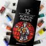 12 Colors no toxic portable pure natural diy acrylic paint set