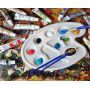 paint kids set acrylic artist paint 12colors with Palette, 3 Brushes & Sponge 12ml for kids acrylic paint
