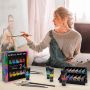 24colors 38ml acrylic paints tube with 6 nylon brushes acrylic colors for painting
