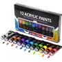 high quality art set painting 12color paint 12ml with brushes non-toxic acrylic paint on clothes, canvas