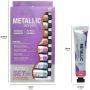 metallic paint acrylic 18ml 8 colours acrylic paint artist Lightfast Colors with Smooth Consistency and Opaque Metallic Finish