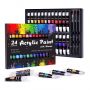 acrylic paint 24 color paint with 3 brushes vivid paint pigment for art