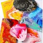 high quality pouring acrylic paint diy rock ceramic canvas phone case acrylic pour paint kit with strainers