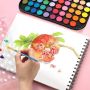 oem 48 colors watercolor paint cake set with acrylic brushes