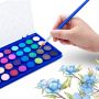 watercolor paint set 36 cake paint with 3 brushes watercolor kit for Adults and Kids