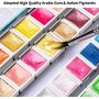 wholesale watercolor paint set metallic 48colors paint supplies in metal box for art