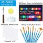 30 colors 12ml with 10 brushes & 3 Painting Canvas 1 Paint Knife Palette Sponge, non-toxic acrylic paint set for artists