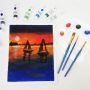 24 Vivid Colors Art Craft Supplies Rock Wood Ceramic for Canvas Painting Acrylic Paint Brush Kit