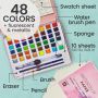 hot selling 48colors solid watercolor paint art drawing painting set for gift