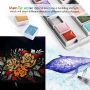 professional 12 colors glitter metallic watercolor paint with paint brushes for designer