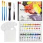 Custom Logo Art Supply Permanent Waterproof 24 Colors Acrylic Paint Set for T-shirt,Rock,Wood,Glass Oil Based Acrylic Paint