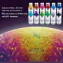 12 Colors Non-Toxic Oil Based Permanent Artist Canvas Acrylic Paint Pouring Strainers