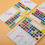 Amazon hot selling 12 18 24 36 colors plastic box pallet pan paint set watercolor