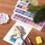 Cheap good packaging plastic box 36 watercolor paint set water color