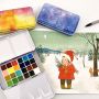 Fast delivery watercolor paintwatercolor paint cheap professional watercolor 24 colors with metal case