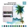 Fast delivery custom half pan tin watercolor refills watercolor paint set 12 colors
