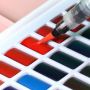 Eco blue travel water color set 36 block paint watercolor with metal box