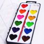 12 heart water color painting semi-dry watercolor paint set water colors set water colour