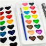 12 heart water color painting semi-dry watercolor paint set water colors set water colour