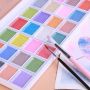 26 colors metallic glitter shimmer watercolor paints set half pan semi-dry water colors painting water colour watercolour