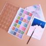 26 metallic glitter shimmer watercolor paints set half pan semi-dry water colors painting water colour watercolour