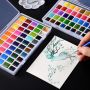 Professional factory 50 colors water color palettes aquarelle brush pretty excellent watercolor set