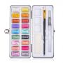 18 art level metallic shimmer watercolor paints set half pan semi-dry water colors painting water colour watercolour