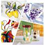 Stained crystal glass paint kit glass enamel framed painting bottles wall art hand painted painting for glass cup