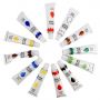 Profesional supplies custom polycolor pigment 12 colors acrylic paints with 2 brushs