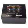 Hot Sale 48 Colors Artist Acrylic Paint Set In Coloring Paper Box With 12 Brushes 3 Canvases And 1 Palette