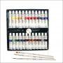 24 Acrylic Paint Set with 3 brushes with 12 ml Each Alu Tube