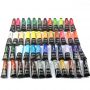 Hot Sale 48 Colors Artist Acrylic Paint Set In Coloring Paper Box With 12 Brushes 3 Canvases And 1 Palette