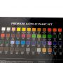 Hot Sale 48 Colors Artist Acrylic Paint Set In Coloring Paper Box With 12 Brushes 3 Canvases And 1 Palette