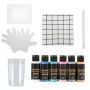 Art Supplies Wholesale 13PCS Metallic Acrylic Pouring Paint Set Include 6-Color Fluid Paint with Related Tools