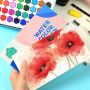Keep Smiling 36colors Blue Iron Box Water Color Painting Student Hand-painted Portable Painting Set art supplies