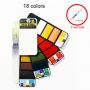 Superior 18color Solid Watercolor Paints Pigment With Water Brush Gift Pen Pocket Travel Fan Shape Solid Watercolor Paint