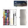 50 Colors Solid Watercolor Set With Tin-box & 1PC Water Brush Pen for Stationery