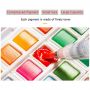 Superior Solid Watercolor Paint Set 36 Colors Travel Pigment Paints with Paintbrush for Students Art Supplies