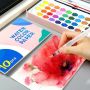 Keep Smiling 36colors Blue Iron Box Water Color Painting Student Hand-painted Portable Painting Set art supplies