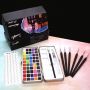 50 Colors Solid Watercolor Set With Tin-box & 1PC Water Brush Pen for Stationery