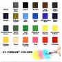 24 Colors Premium Solid Watercolor Half Pans in Tin Box 1 refillable Water Brush Pen Art Pigment Kit Perfect for Artists