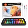 Superior Solid Watercolor Paint Set Travel Pigment Paints with Paintbrush watercolor paper pad for Students Art Supplies